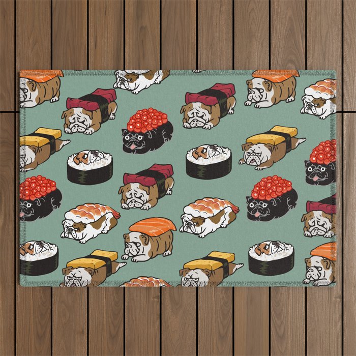 Sushi English Bulldog Outdoor Rug Gallery Image 1