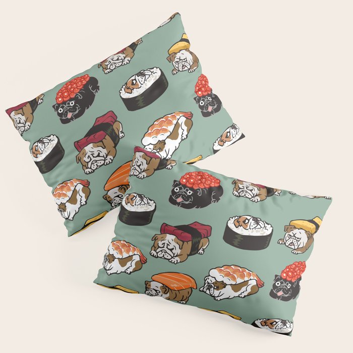 Sushi English Bulldog Pillow Sham Gallery Image 3