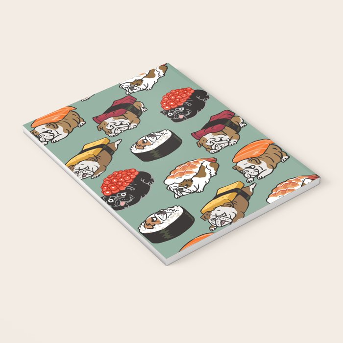 Sushi English Bulldog Notebook Gallery Image 3