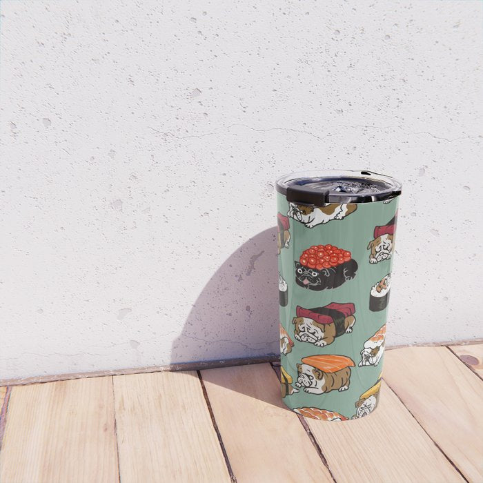 Sushi English Bulldog Travel Mug Gallery Image 4
