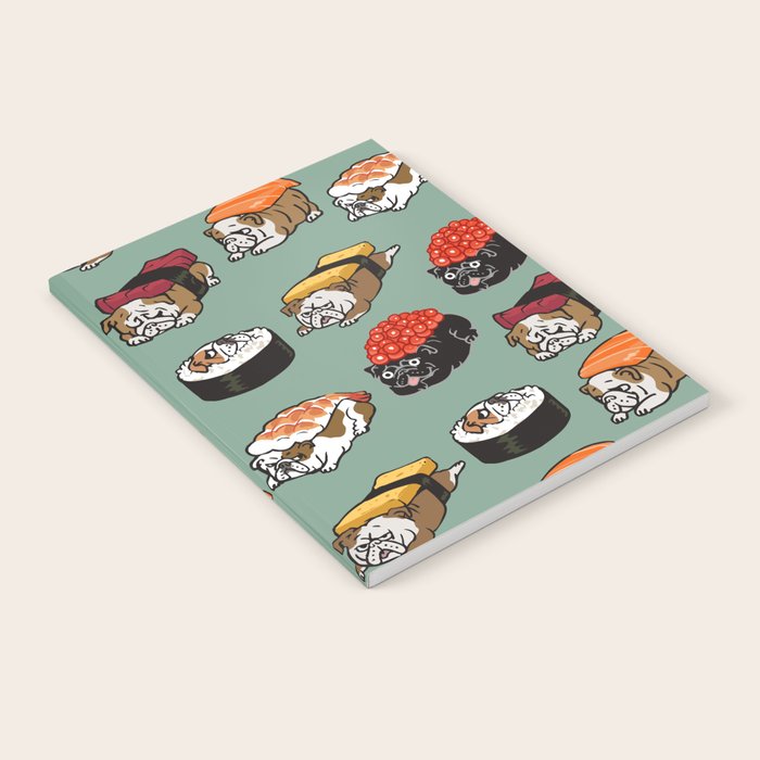 Sushi English Bulldog Notebook Gallery Image 1