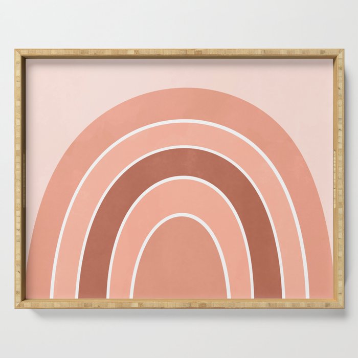 Rainbow arc - neutrals Serving Tray Gallery Image 1