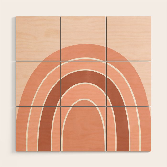 Rainbow arc - neutrals Wood Wall Art Gallery Image 1