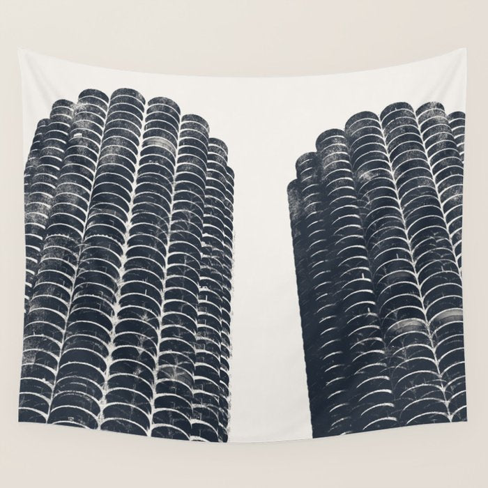 Chicago Architecture, Marina City, Chicago Wall Art, Chicago Art, Chicago Photography, Canvas Art Wall Tapestry Gallery Image 4