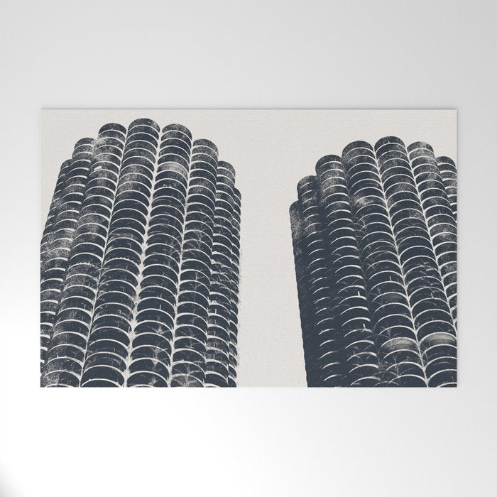 Chicago Architecture, Marina City, Chicago Wall Art, Chicago Art, Chicago Photography, Canvas Art Welcome Mat Gallery Image 1