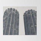 Chicago Architecture, Marina City, Chicago Wall Art, Chicago Art, Chicago Photography, Canvas Art Throw Blanket Gallery Image 2