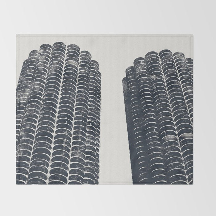 Chicago Architecture, Marina City, Chicago Wall Art, Chicago Art, Chicago Photography, Canvas Art Throw Blanket Gallery Image 2