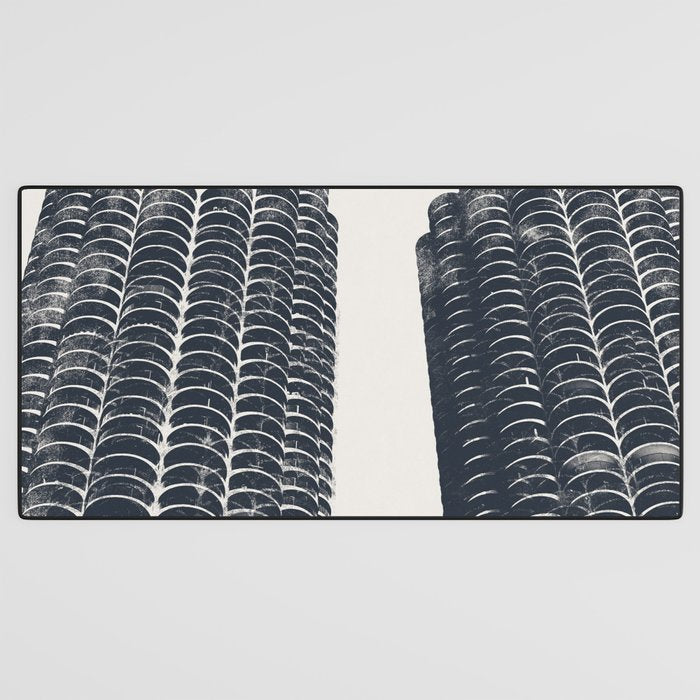 Chicago Architecture, Marina City, Chicago Wall Art, Chicago Art, Chicago Photography, Canvas Art Desk Mat Gallery Image 3