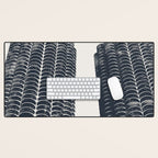 Chicago Architecture, Marina City, Chicago Wall Art, Chicago Art, Chicago Photography, Canvas Art Desk Mat Gallery Image 1