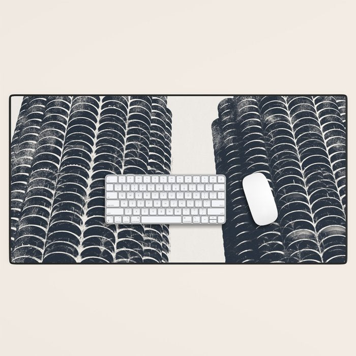 Chicago Architecture, Marina City, Chicago Wall Art, Chicago Art, Chicago Photography, Canvas Art Desk Mat Gallery Image 1