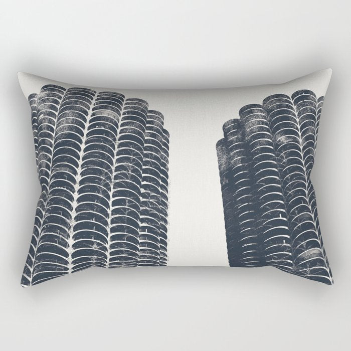 Chicago Architecture, Marina City, Chicago Wall Art, Chicago Art, Chicago Photography, Canvas Art Rectangular Pillow Gallery Image 1