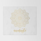 Namaste Gold Mandala Design Throw Blanket Gallery Image 2
