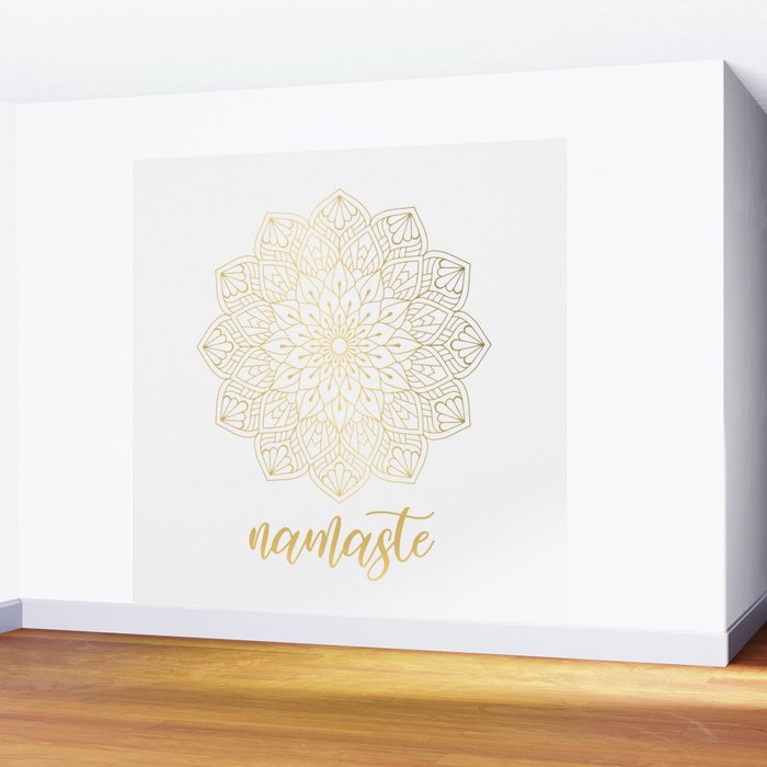 Namaste Gold Mandala Design Wall Mural Gallery Image 2