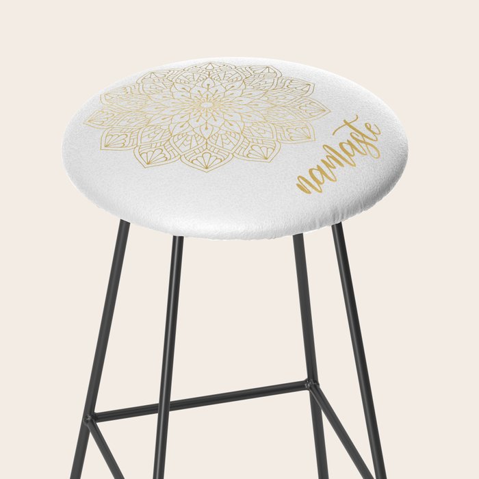 Namaste Gold Mandala Design Stool Gallery Image 2