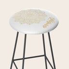 Namaste Gold Mandala Design Stool Gallery Image 2