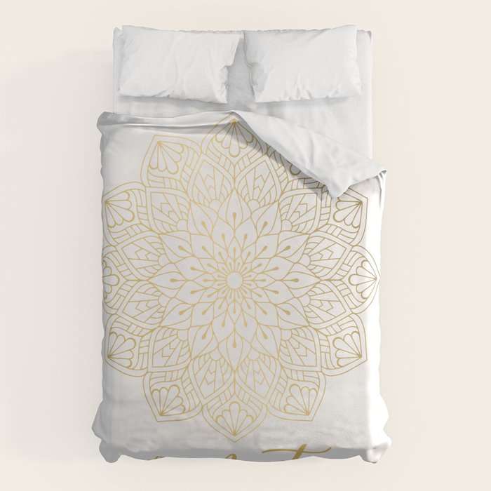 Namaste Gold Mandala Design Duvet Cover Gallery Image 6