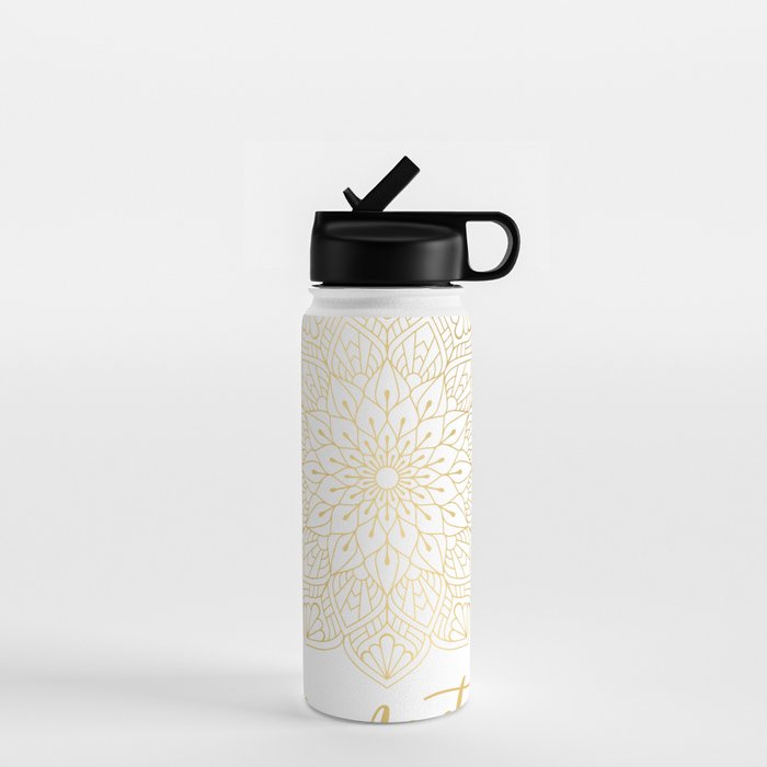 Namaste Gold Mandala Design Water Bottle
