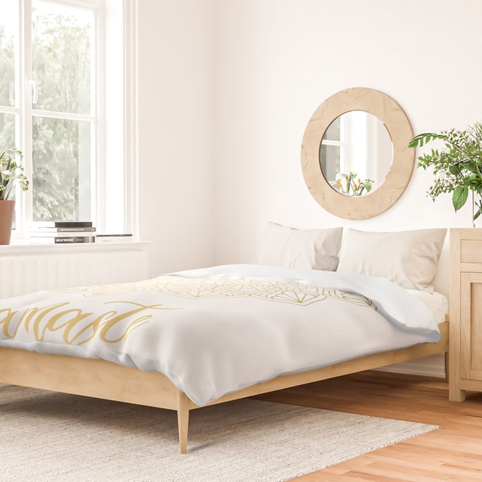 Namaste Gold Mandala Design Duvet Cover Gallery Image 2