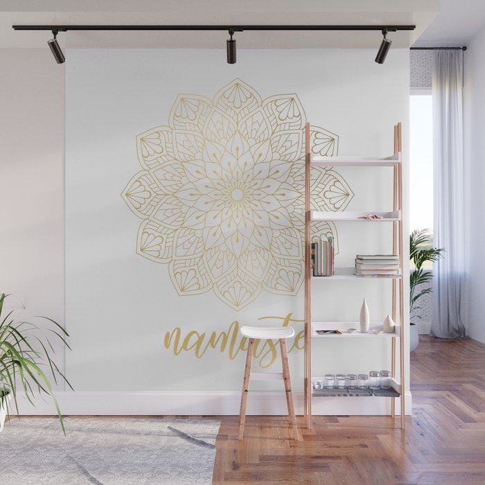 Namaste Gold Mandala Design Wall Mural Gallery Image 1