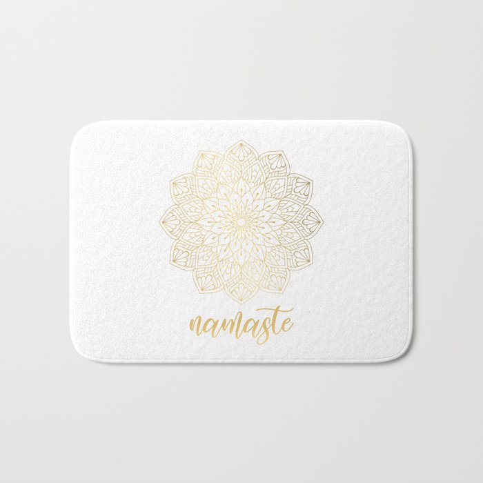 Namaste Gold Mandala Design Bath Mat Gallery Image 1