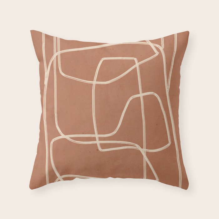 Abstract line art 22 Throw Pillow Gallery Image 1