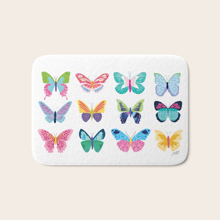 Colorful Butterflies  Bath Mat Gallery Image 1