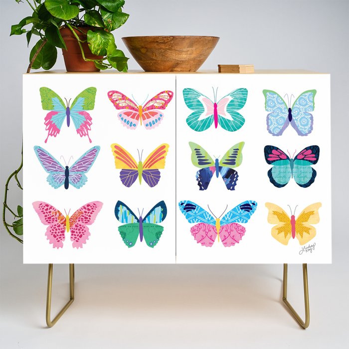 Colorful Butterflies  Credenza Gallery Image 1