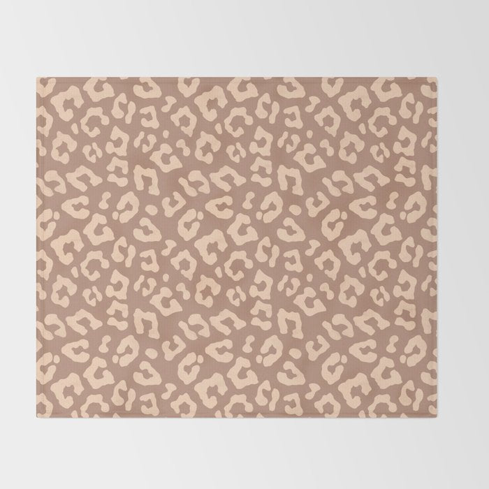 Leopard Print In Clay Brown Throw Blanket Gallery Image 2