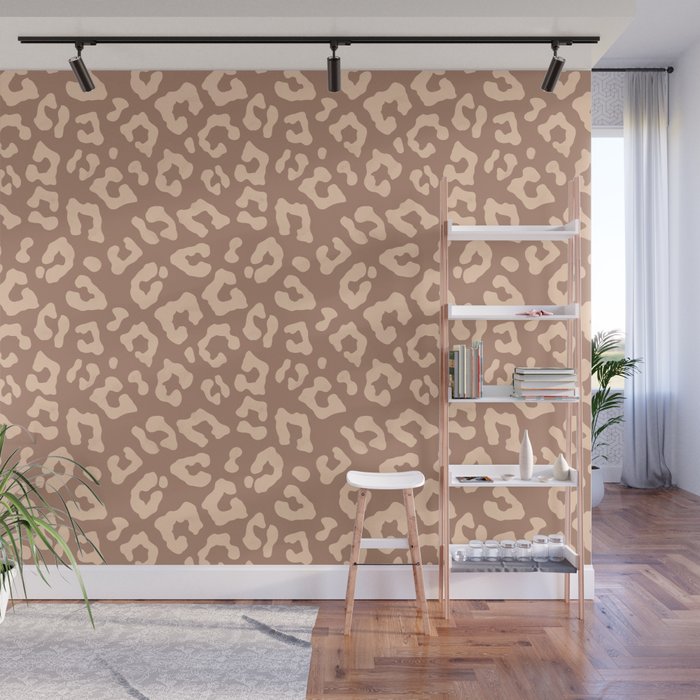 Leopard Print In Clay Brown Wall Mural Gallery Image 1
