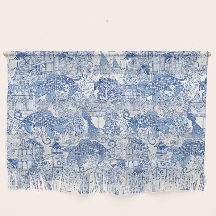 chinoiserie toile blue Wall Hanging Gallery Image 1