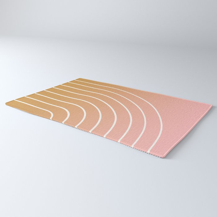 Ombre Arch XIII Pastel Sunset Gradient Modern Geometric Lines Rug Gallery Image 3