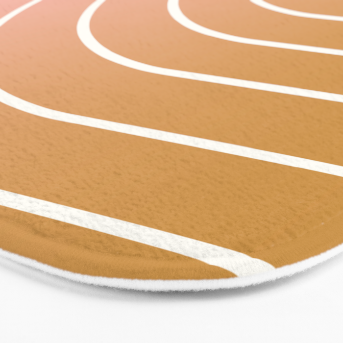Ombre Arch XIII Pastel Sunset Gradient Modern Geometric Lines Bath Mat Gallery Image 3