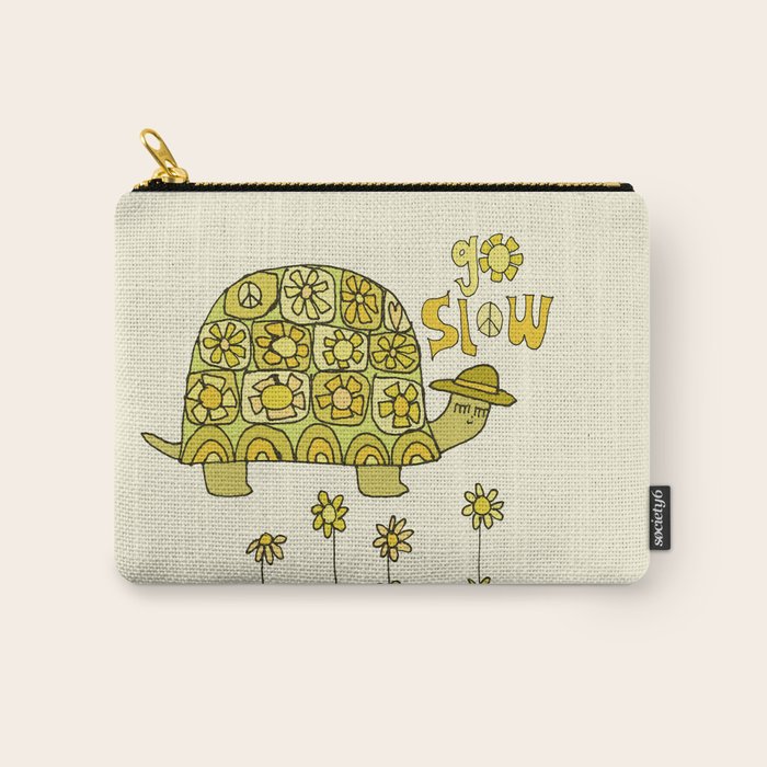 go slow retro turtle // art by surfy birdy Carry All Pouch Gallery Image 1