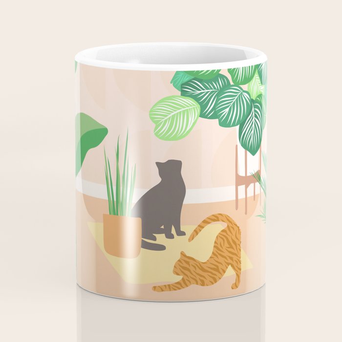 Home Green Home Garden with Cats Coffee Mug Gallery Image 4