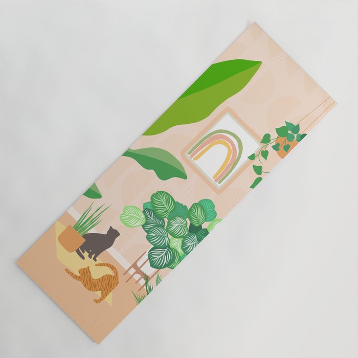 Home Green Home Garden with Cats Yoga Mat Gallery Image 1