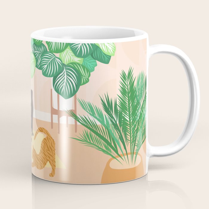 Home Green Home Garden with Cats Coffee Mug Gallery Image 1