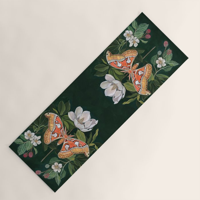 Atlas Moth Magnolia Yoga Mat Gallery Image 1