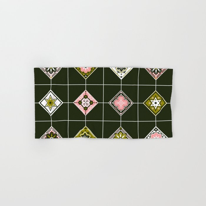 Talavera Mexican Tile - Blush & Sage Palette Bath Towel Gallery Image 1