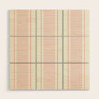 Vintage pastel pink stripes pattern Wood Wall Art Gallery Image 1