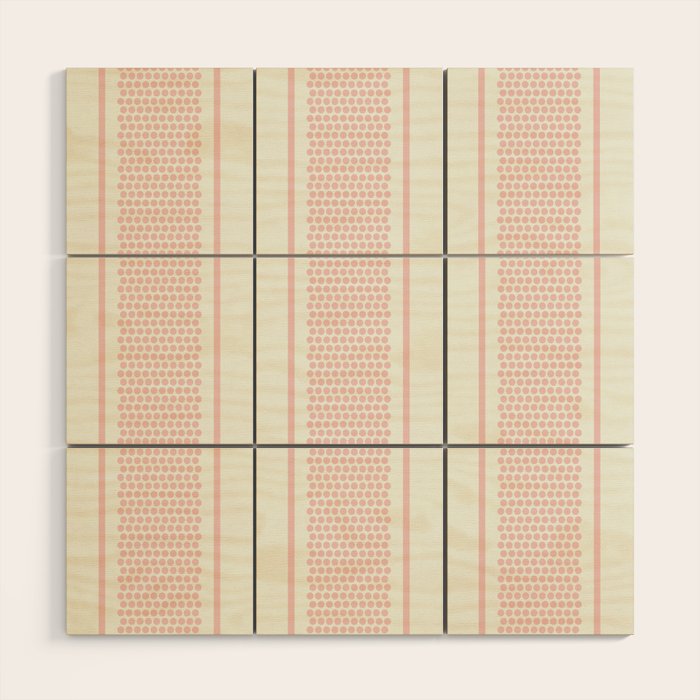 Vintage pastel pink stripes pattern Wood Wall Art Gallery Image 1