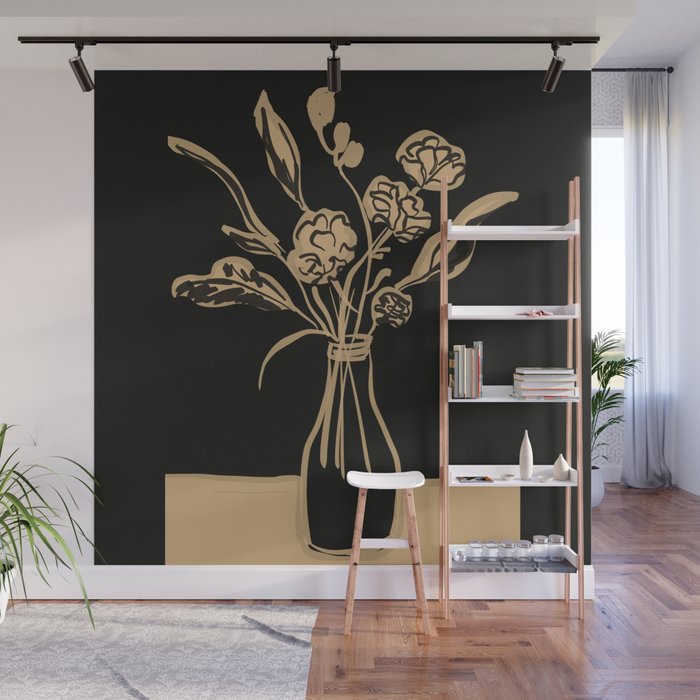 Minimalist Flowers In A Vase 5 Wall Mural Gallery Image 1