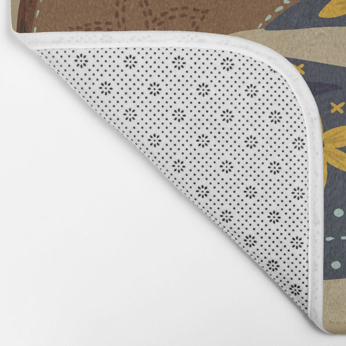 Cowgirl Boots â Teal & Yellow Bath Mat Gallery Image 2