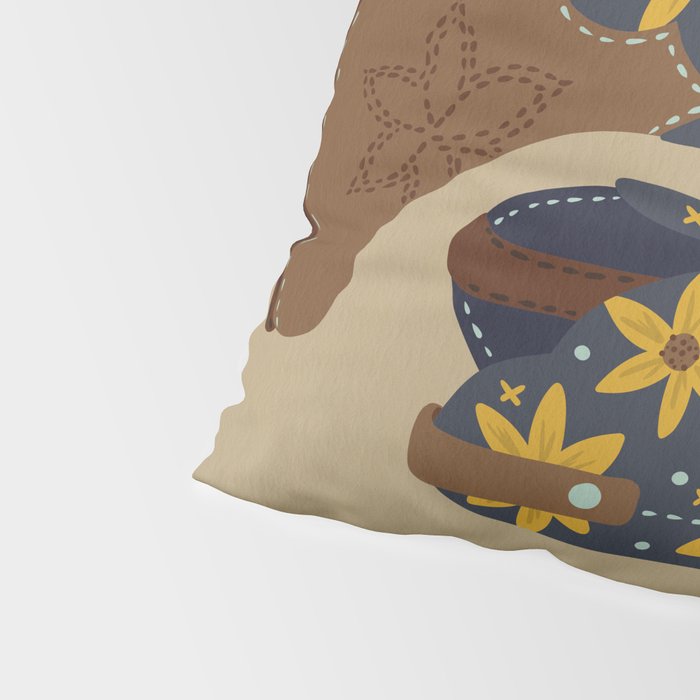 Cowgirl Boots â Teal & Yellow Pillow Sham Gallery Image 4