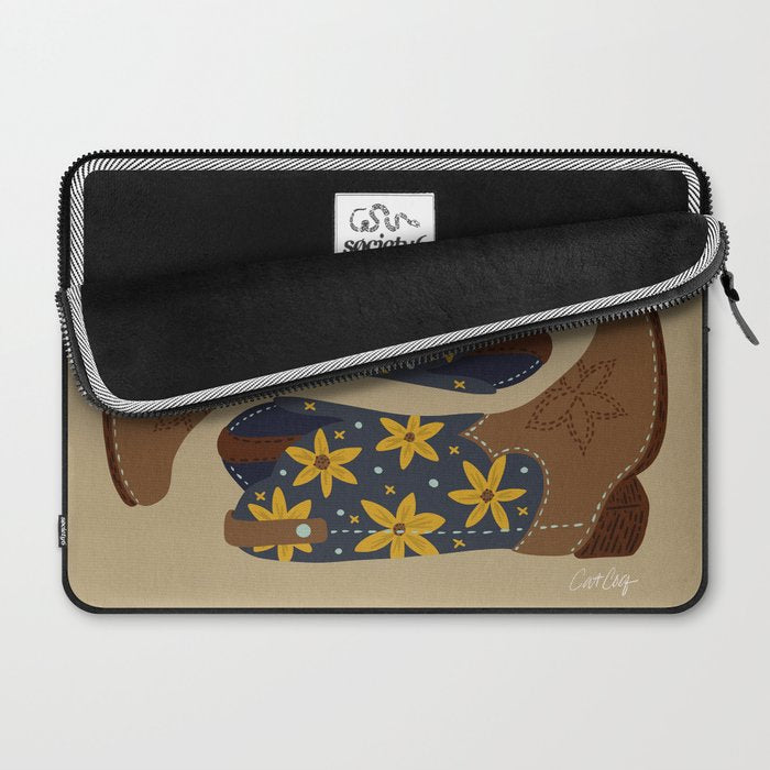 Cowgirl Boots â Teal & Yellow Laptop Sleeve Gallery Image 2