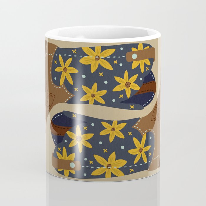 Cowgirl Boots â Teal & Yellow Coffee Mug Gallery Image 4