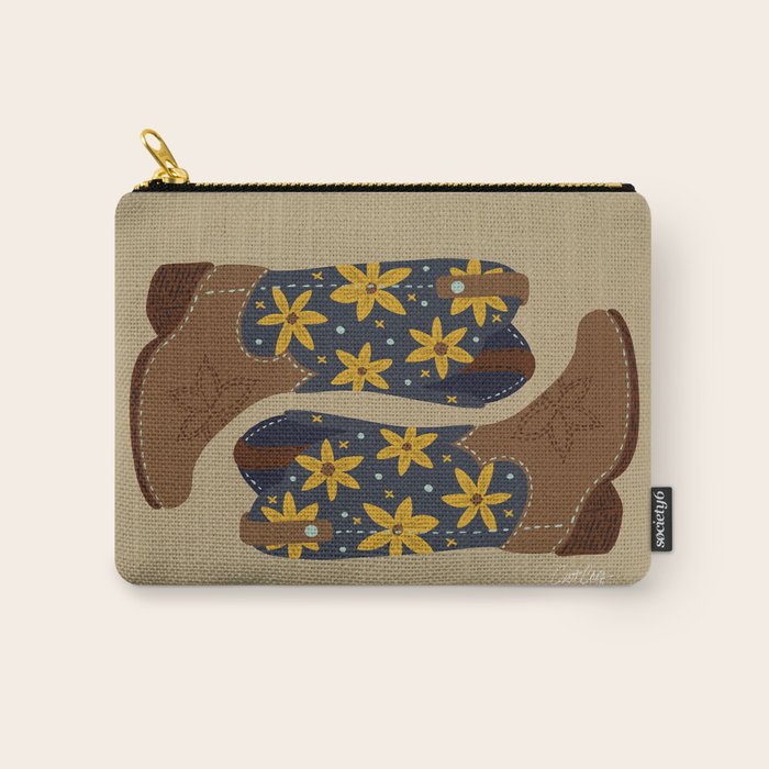 Cowgirl Boots â Teal & Yellow Carry All Pouch Gallery Image 1