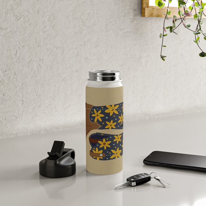 Cowgirl Boots â Teal & Yellow Water Bottle Gallery Image 4