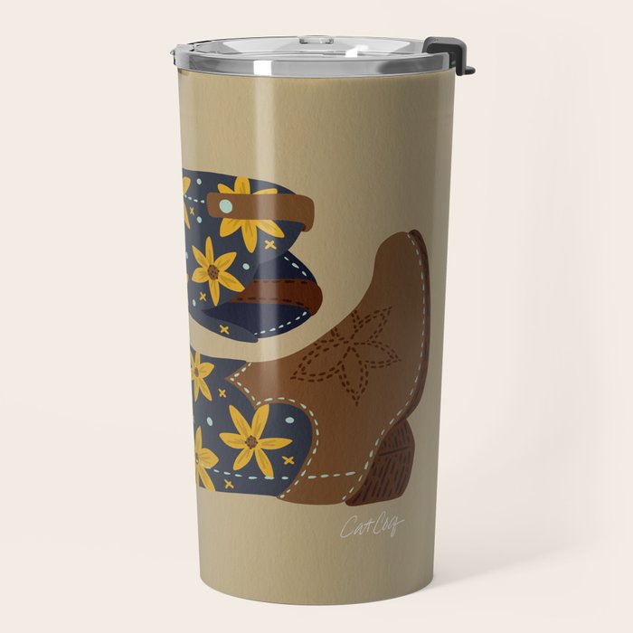 Cowgirl Boots â Teal & Yellow Travel Mug Gallery Image 2