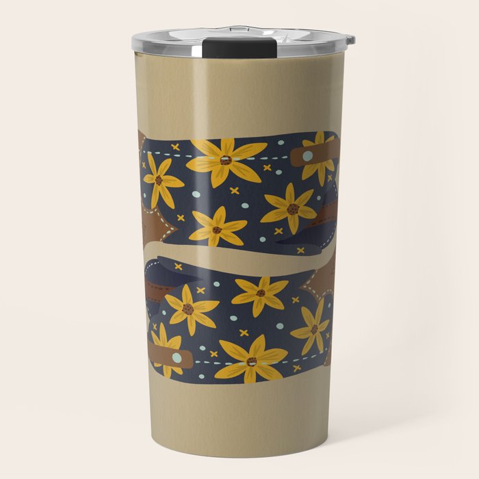 Cowgirl Boots â Teal & Yellow Travel Mug Gallery Image 1