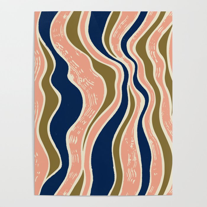 Earthy Rivers Cobalt Poster Gallery Image 1